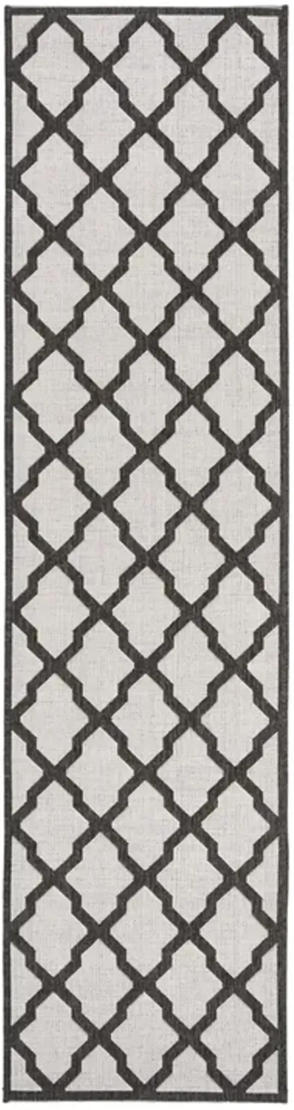 LINDEN 122 Collection LND122A-28 Light Grey / Charcoal 2'-2" X 8'