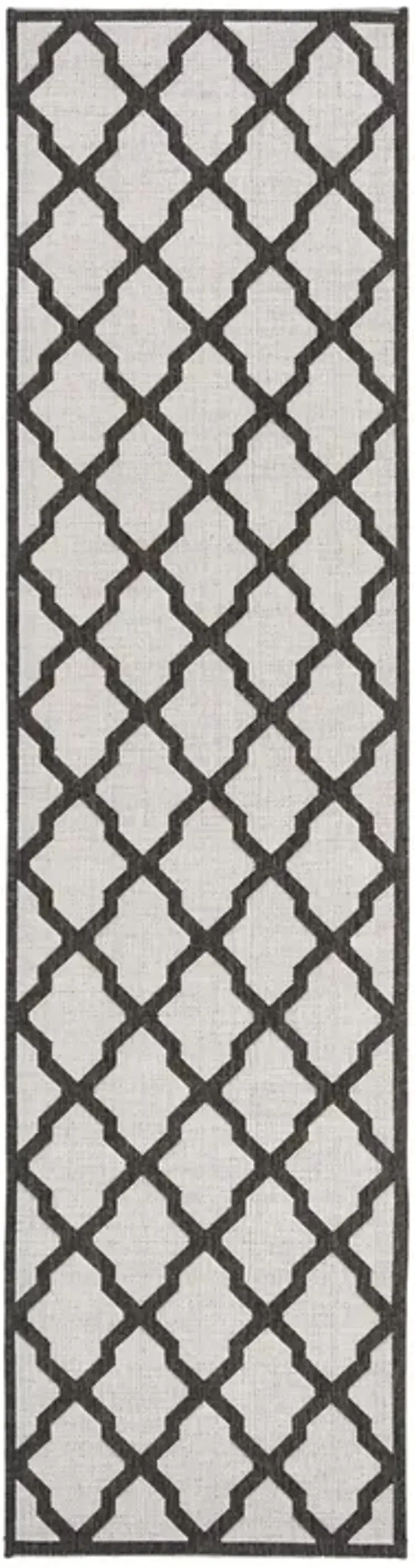 LINDEN 122 Collection LND122A-28 Light Grey / Charcoal 2'-2" X 8'