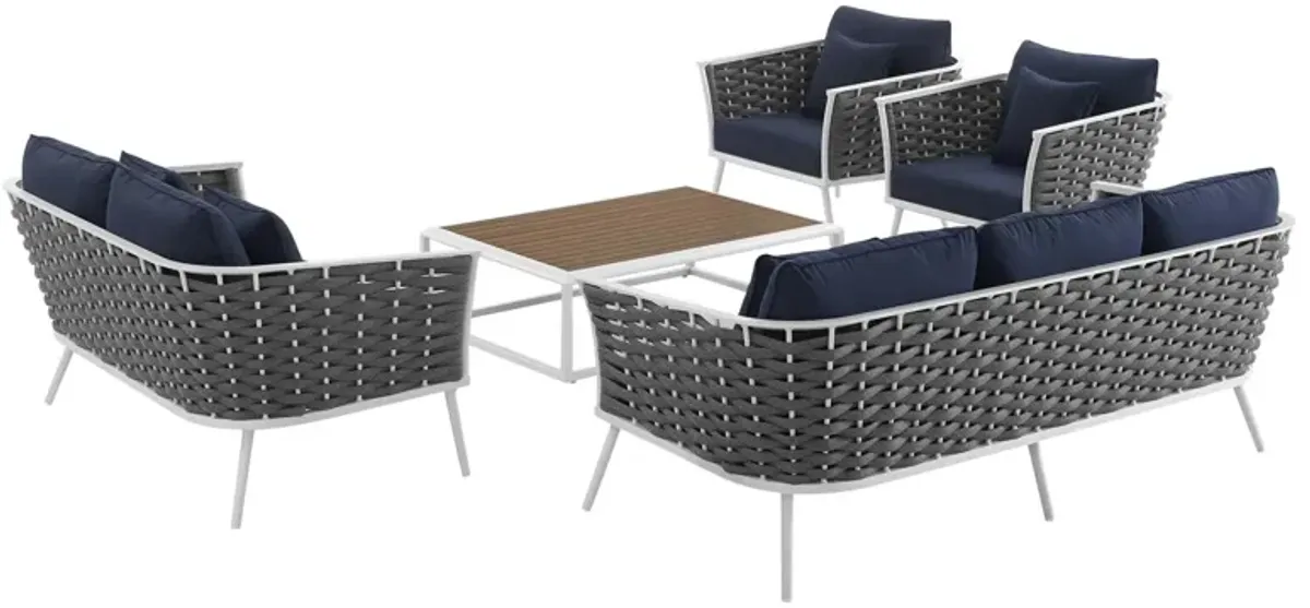 Stance 5 Piece Outdoor Patio Aluminum Sectional Sofa Set