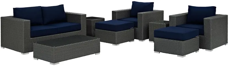 Sojourn 8 Piece Outdoor Patio Sunbrella® Sectional Set