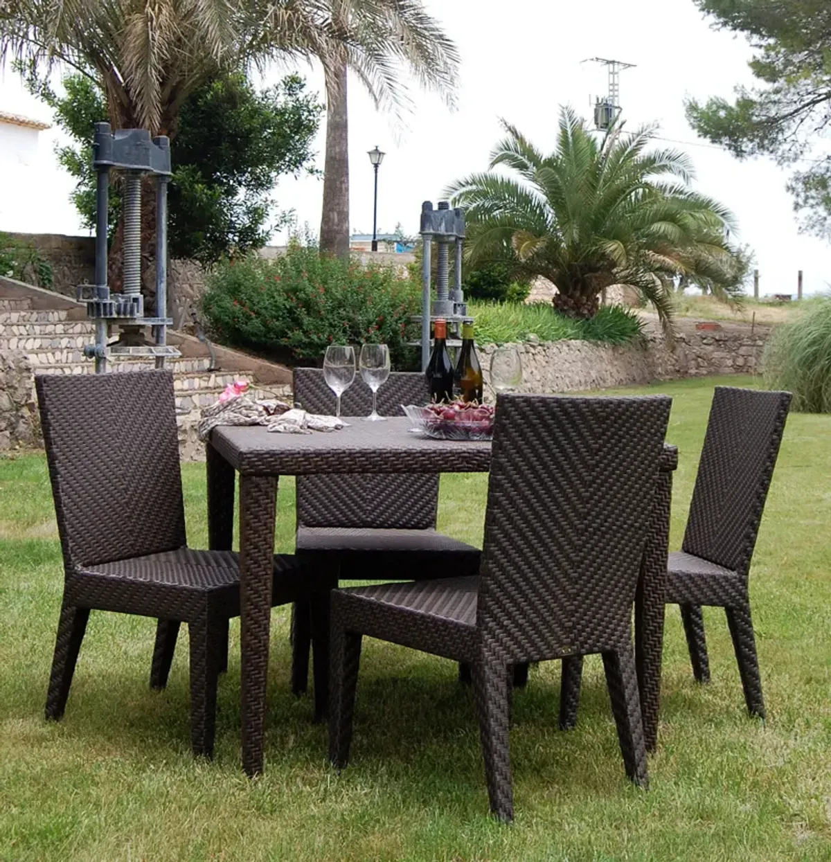 Soho 5-Piece Square Dining Side Chair Set with Cushions