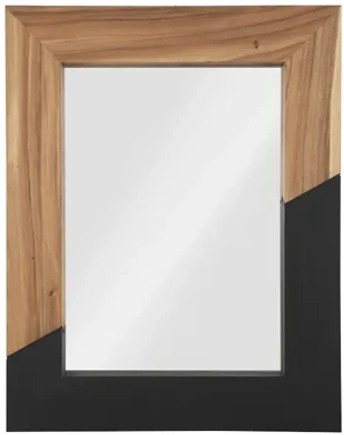 Geometry Wood Mirror, Natural,Black