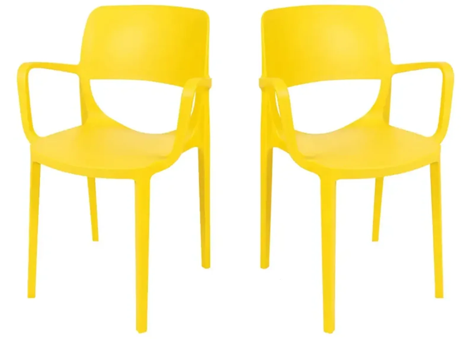 Bella Set of 2 Stackable Armchair-Yellow