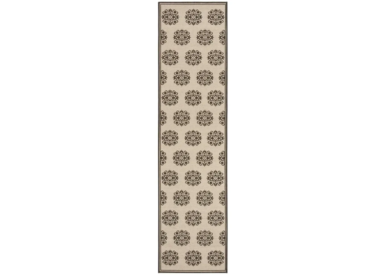 LINDEN 181 Collection LND181U-28 Creme / Brown 2'-2" X 8'