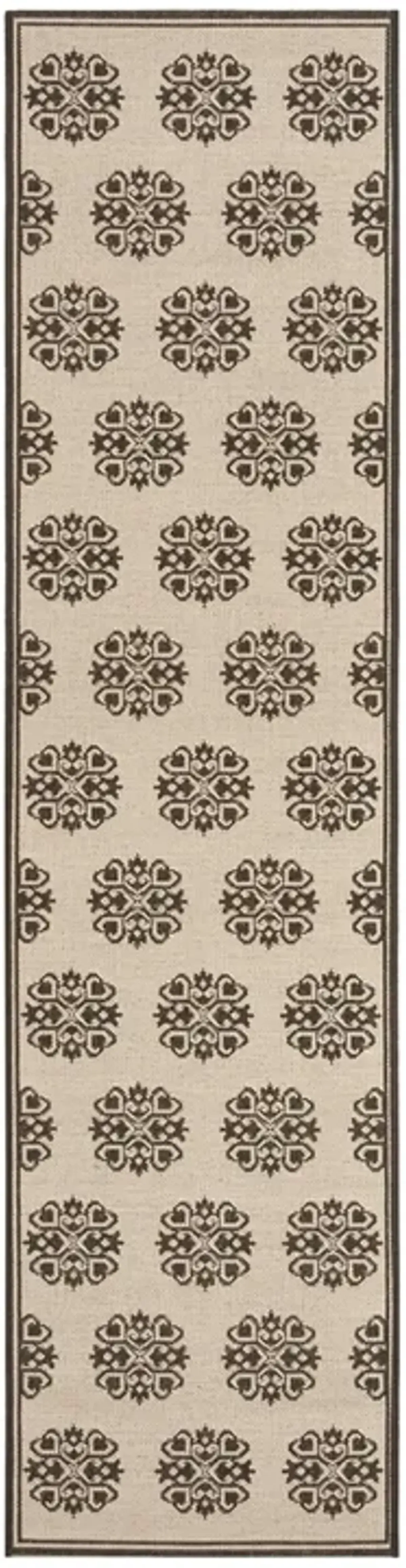 LINDEN 181 Collection LND181U-28 Creme / Brown 2'-2" X 8'