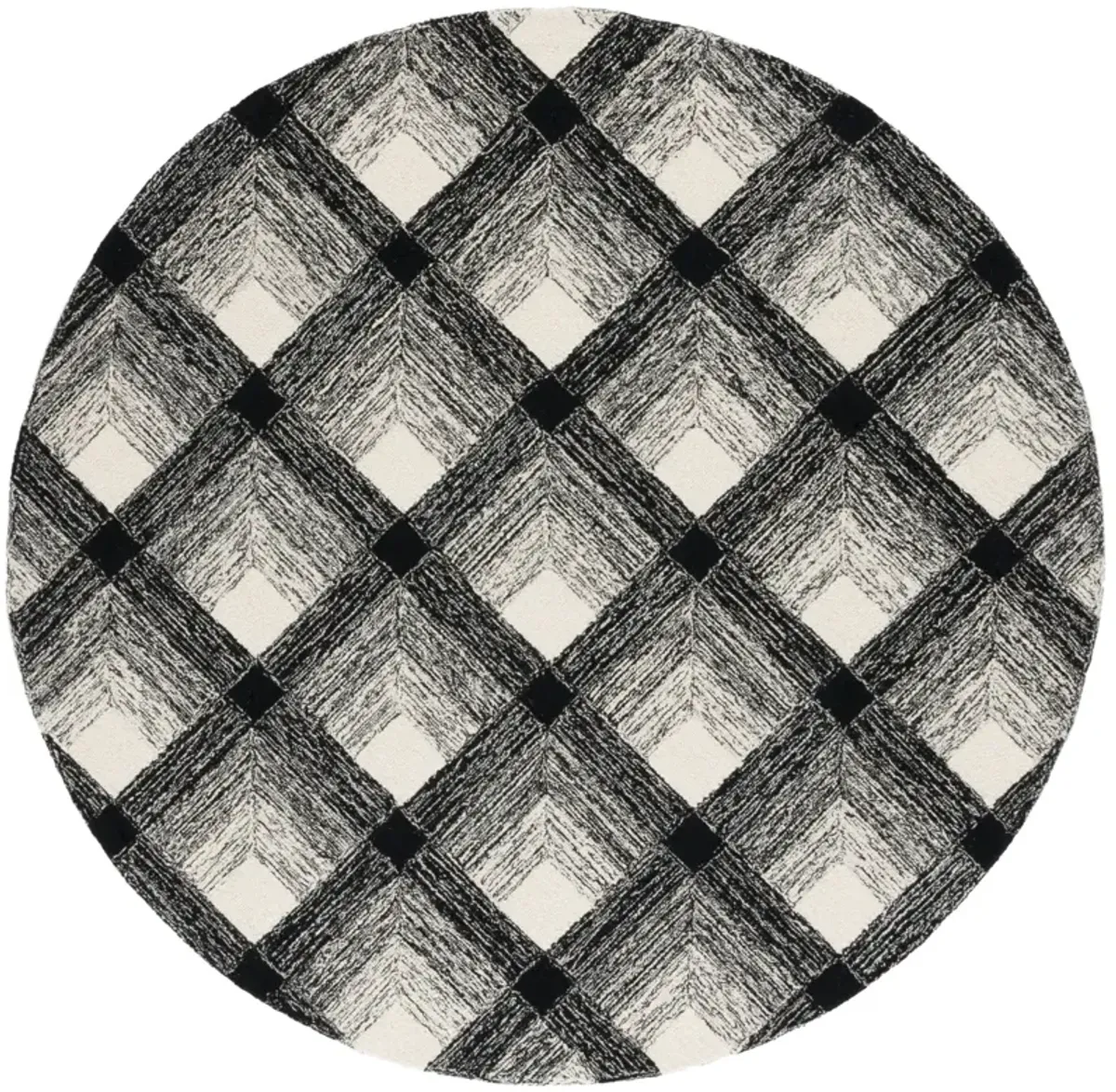 METRO 472 CHARCOAL  6' x 6' Round Round Rug