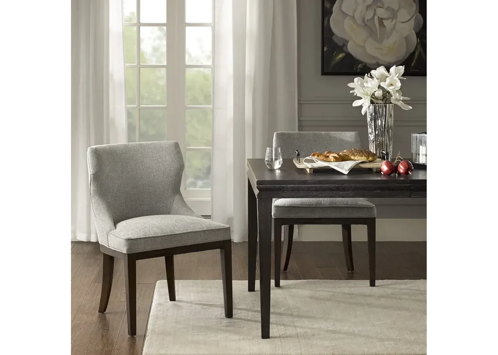 Madison Park Signature Hutton Grey Dining Side Chair (set of 2)