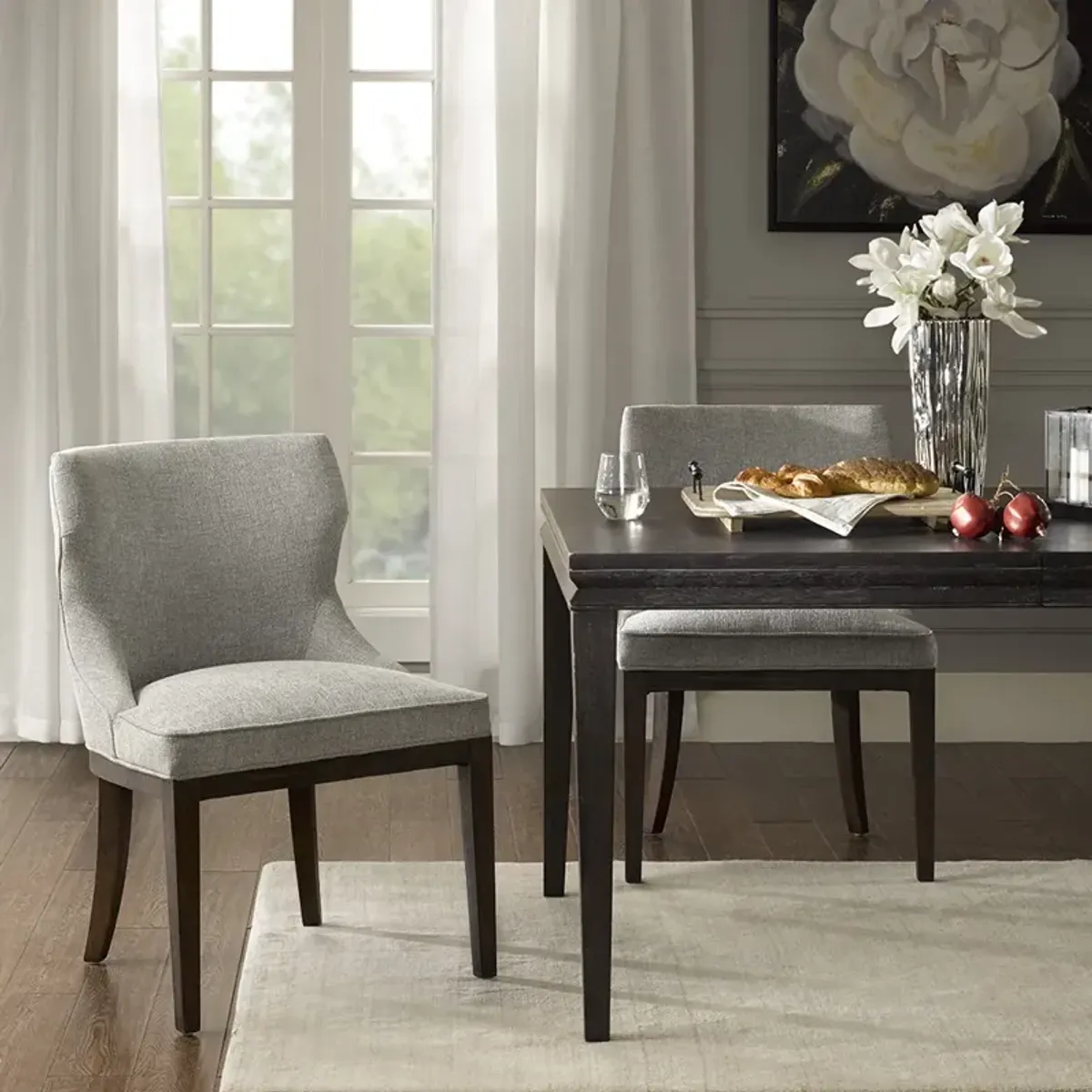 Madison Park Signature Hutton Grey Dining Side Chair (set of 2)