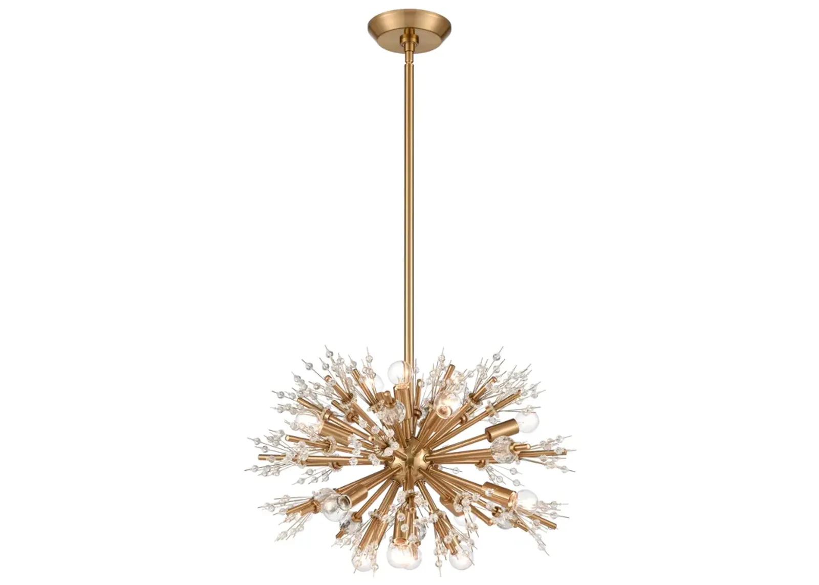 Starburst 20" Wide 15-Light Chandelier - Satin Brass