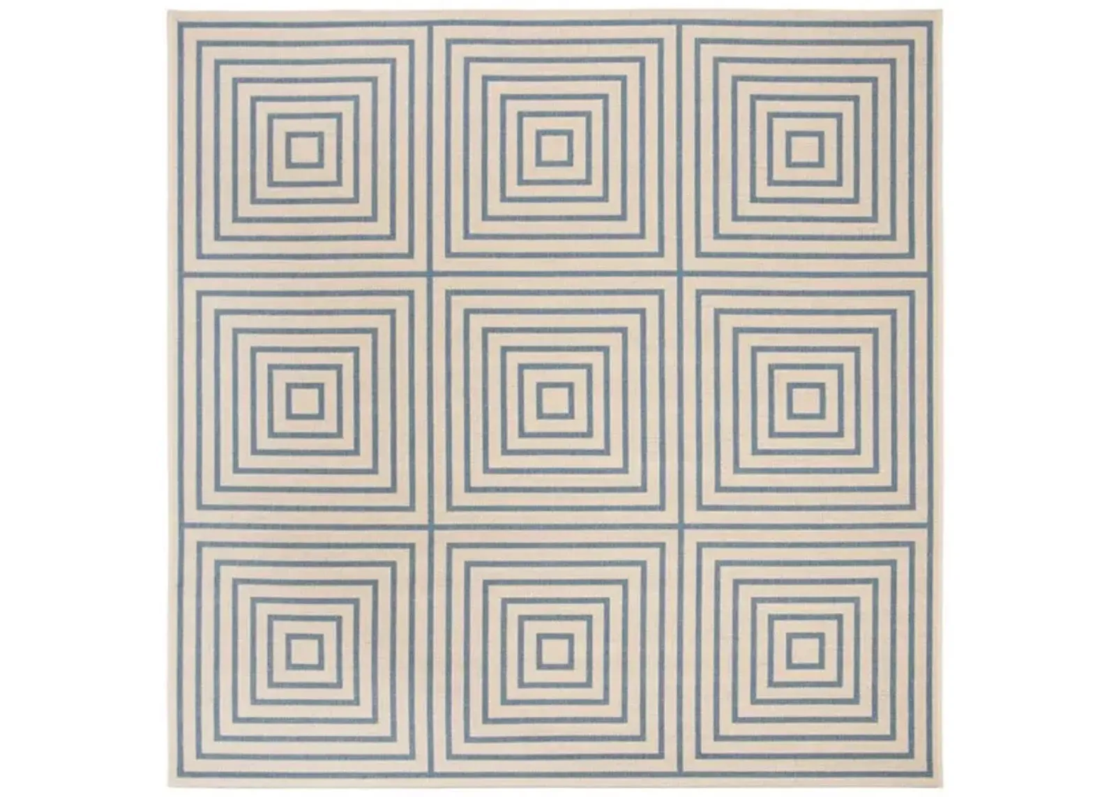 LINDEN 123 Collection LND123N-6SQ Cream / Blue 6'-7" X 6'-7" Square