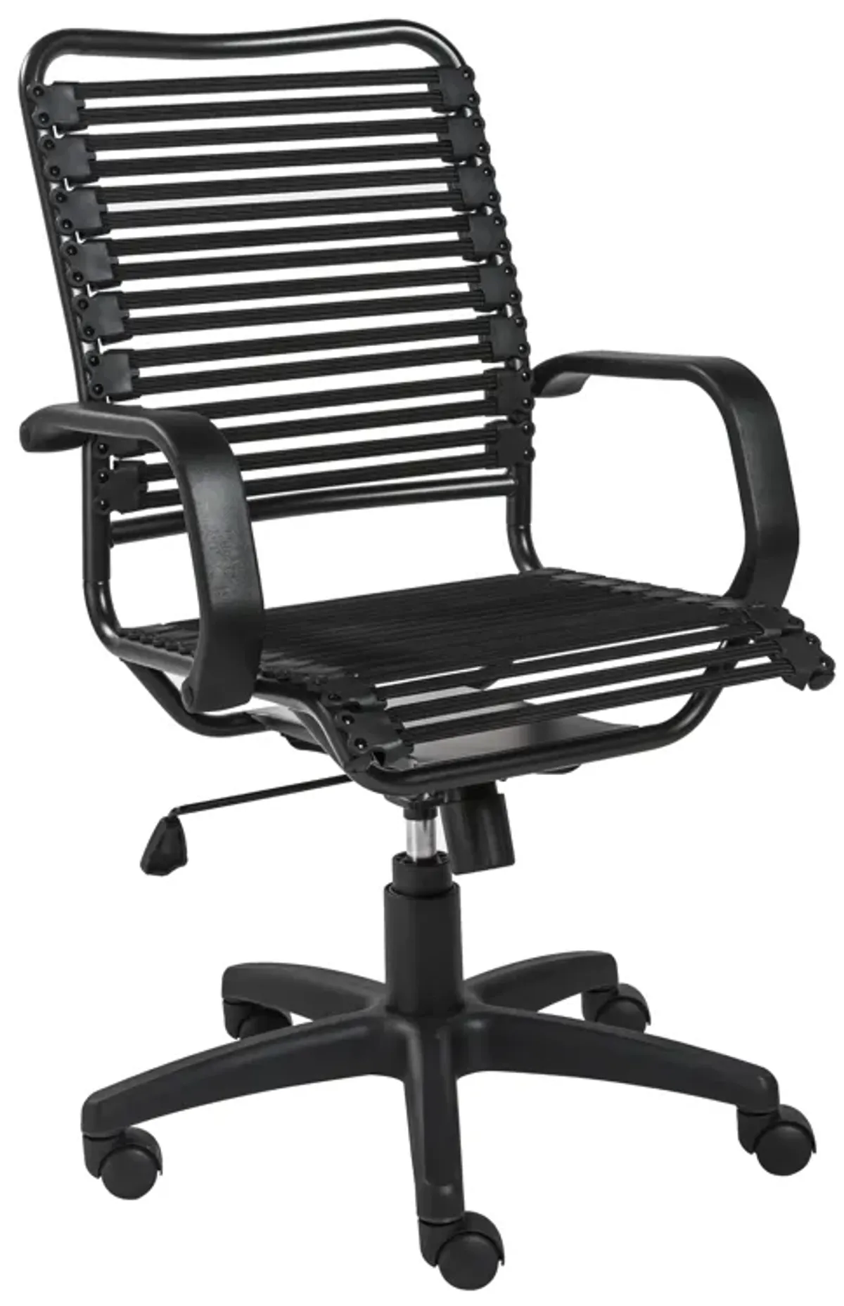 Allison Bungie Flat High Back Office Chair in Black with Graphite Black Frame and Black Base