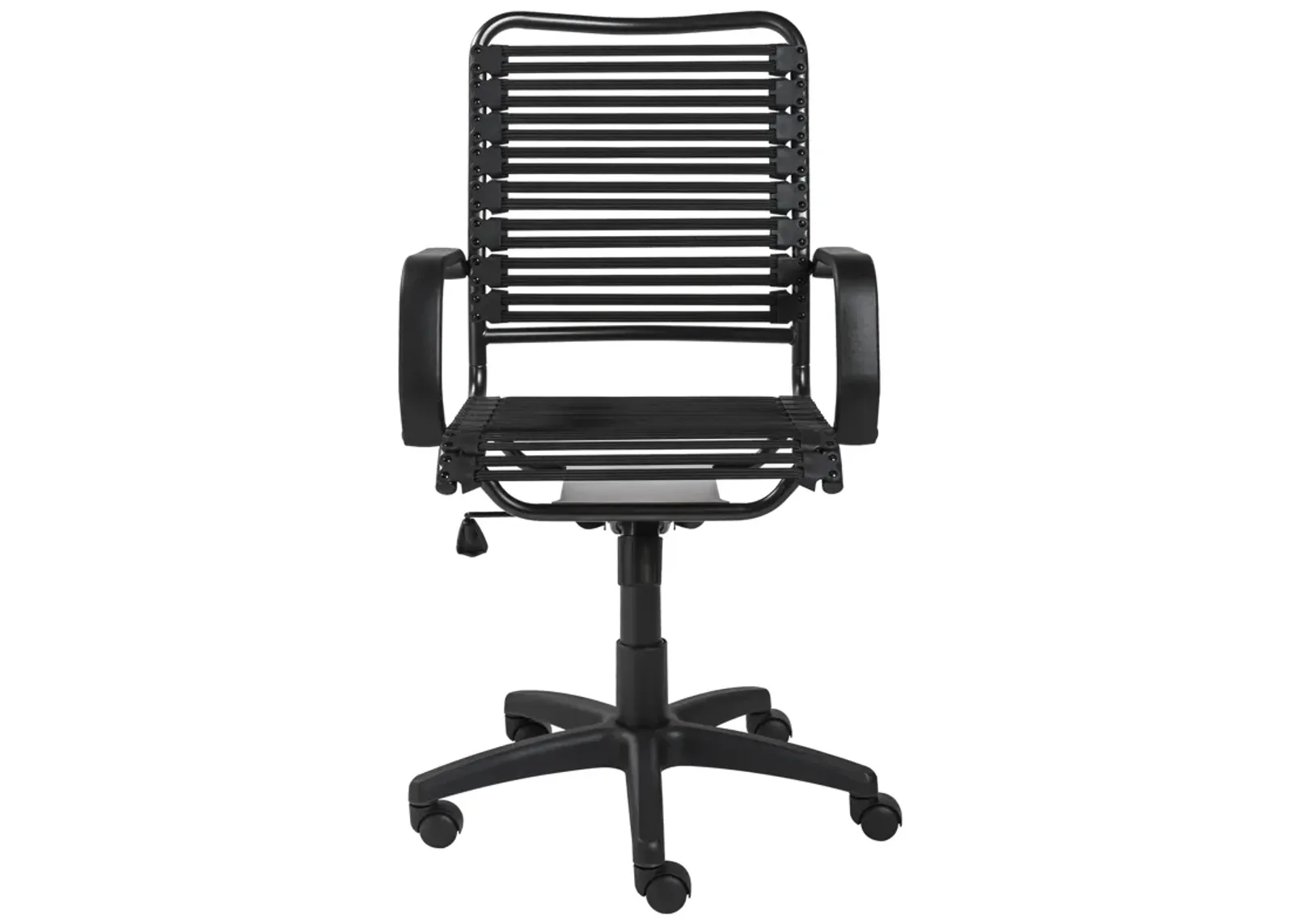 Allison Bungie Flat High Back Office Chair in Black with Graphite Black Frame and Black Base