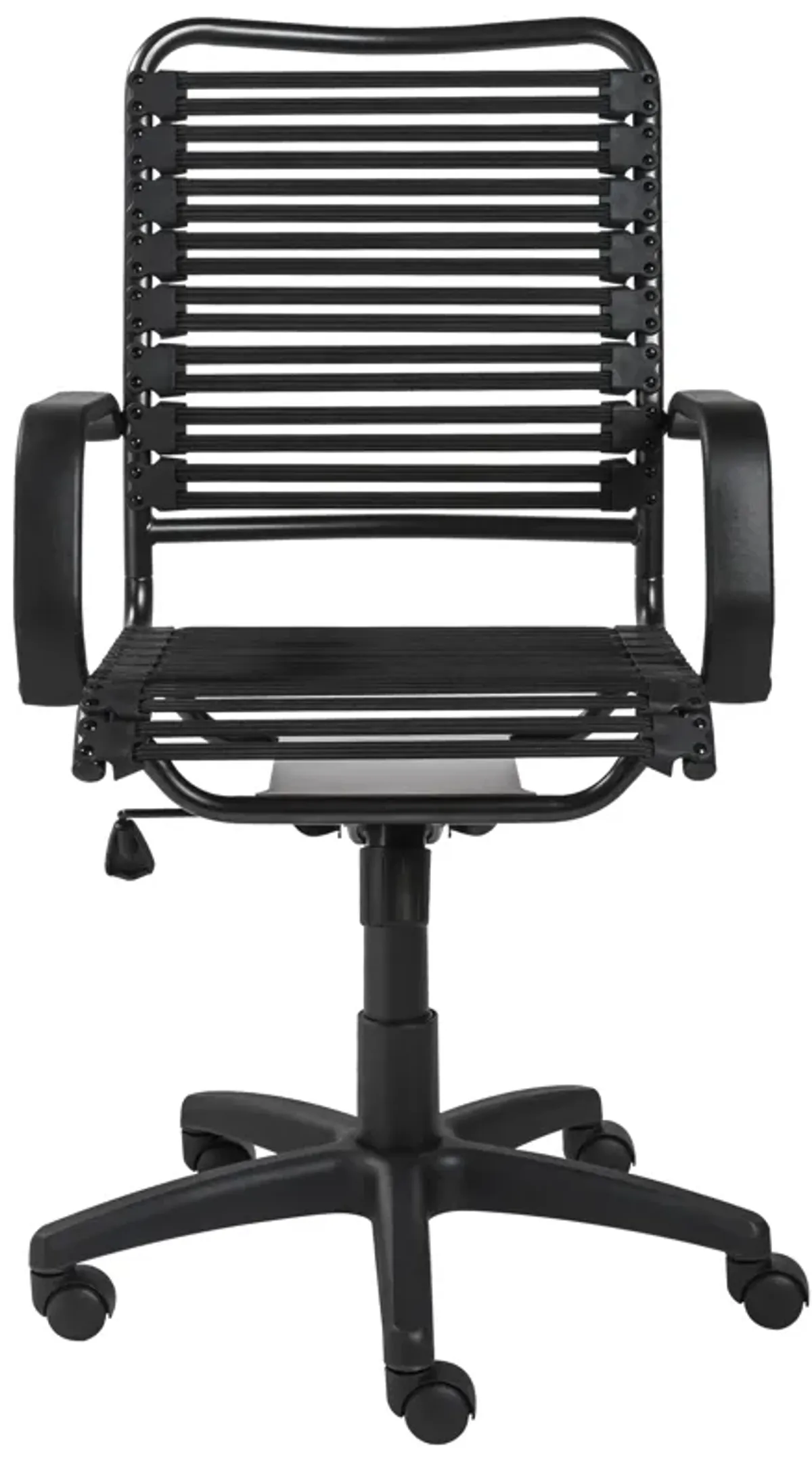 Allison Bungie Flat High Back Office Chair in Black with Graphite Black Frame and Black Base