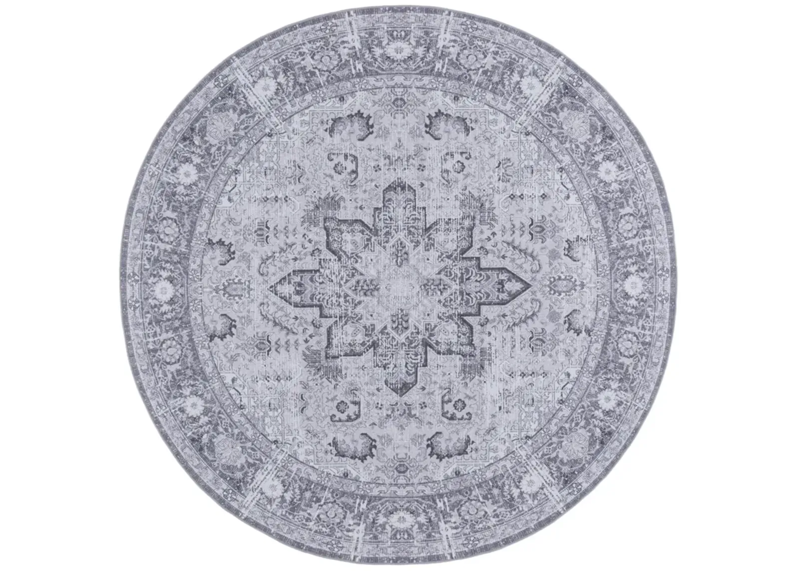 TUCSON 113 M/W S/R DARK GREY  6' x 6' Round Round Rug