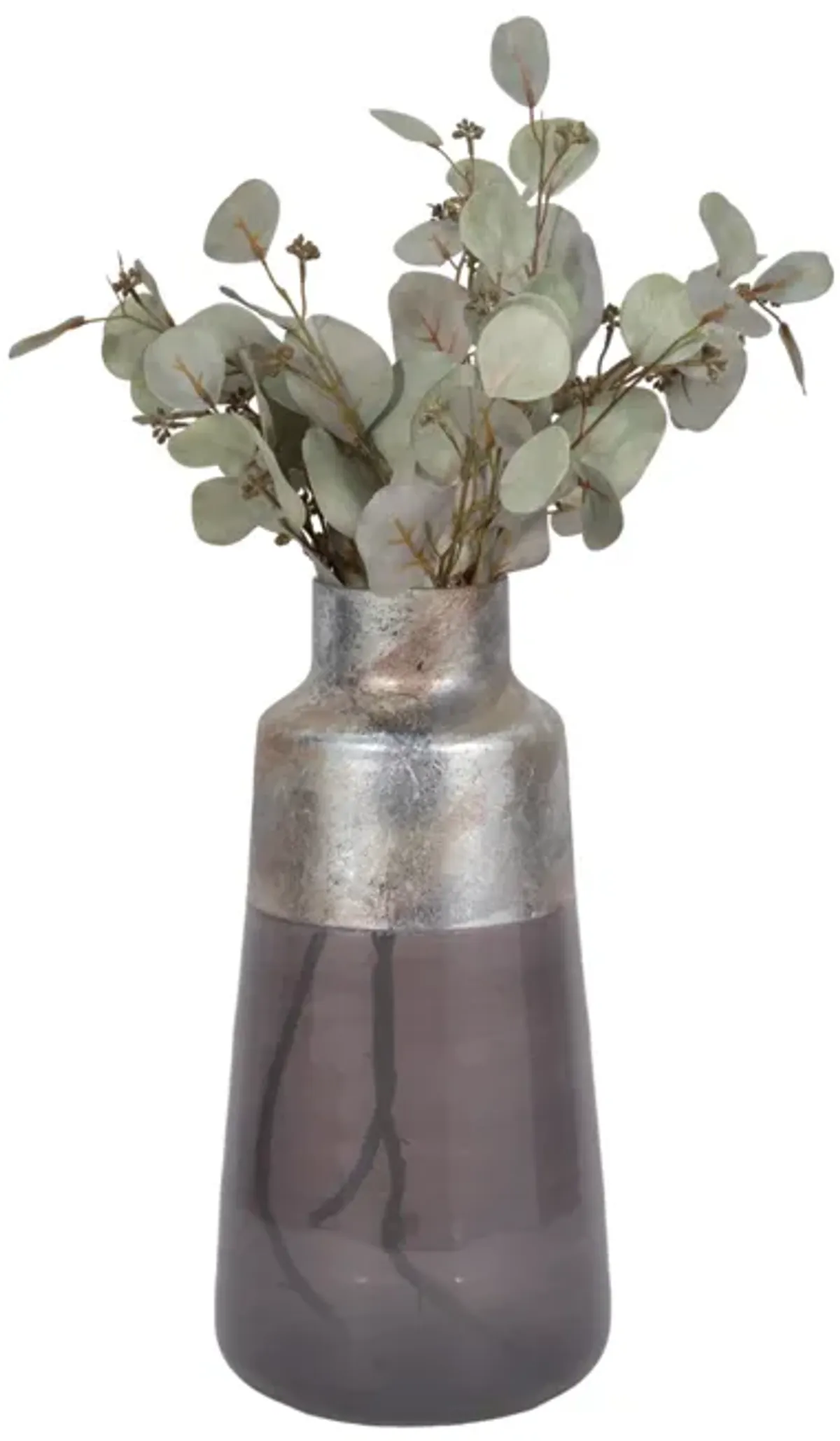 17" 2-tone Glass Vase, Grey Multi