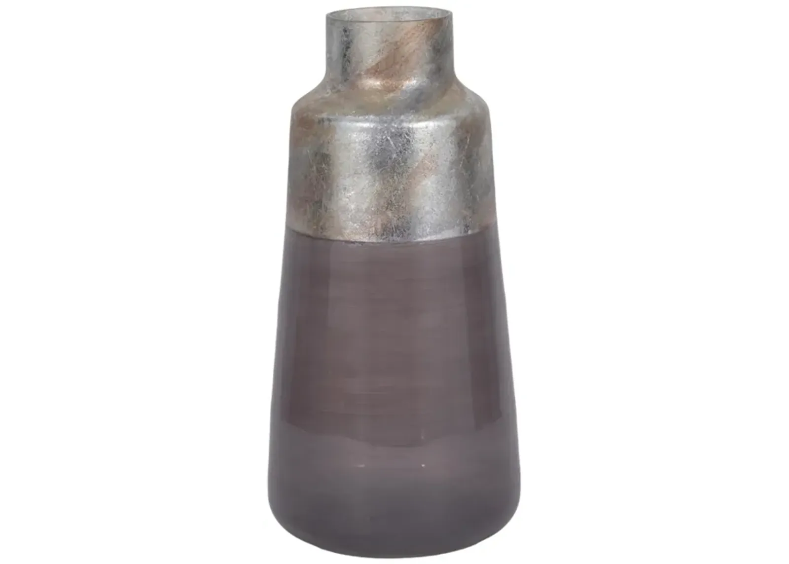 17" 2-tone Glass Vase, Grey Multi