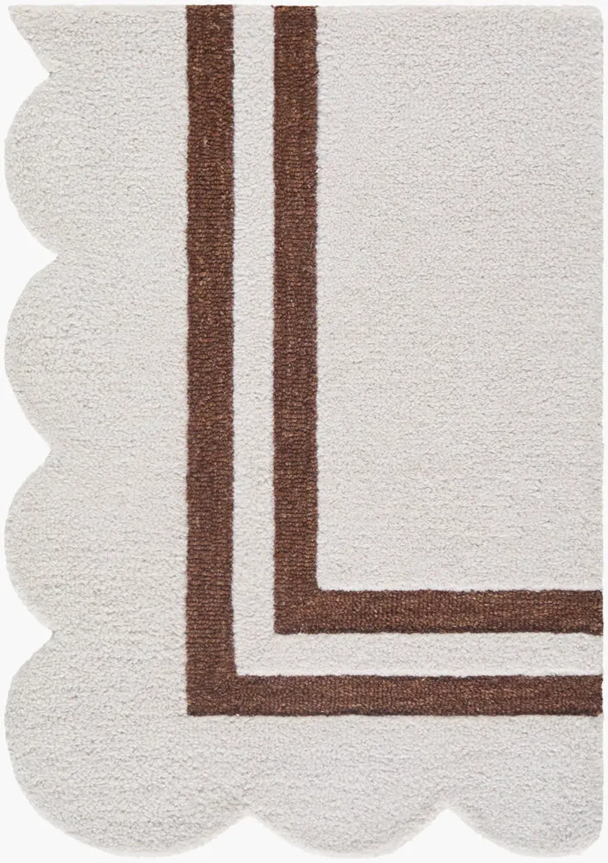 Scalloped 2' x 3' Handmade Rug