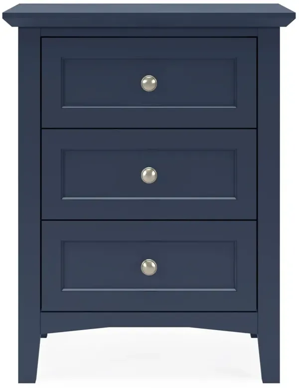 Grace Three Drawer Nightstand In Blueberry