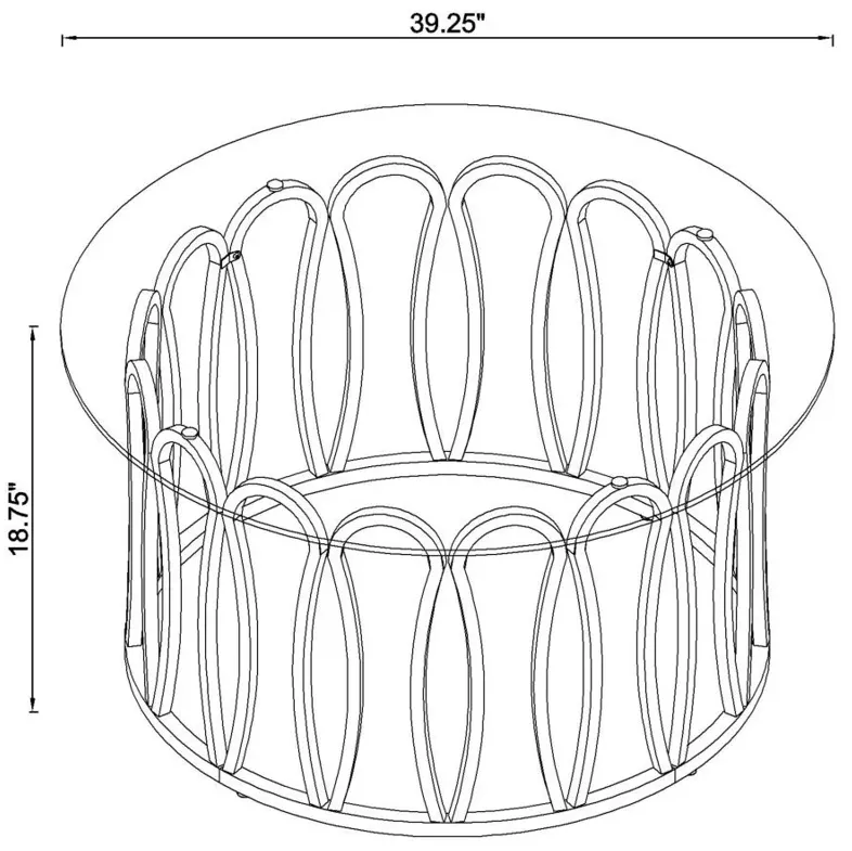 Monett Round Coffee Table Chocolate Chrome and Clear