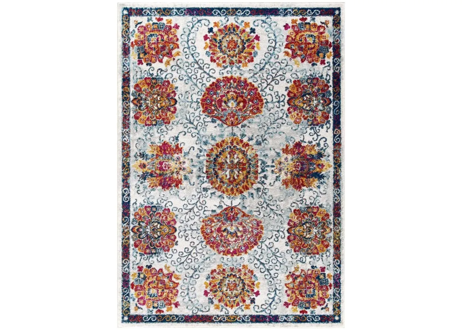 Entourage Kensie Distressed Floral Moroccan Trellis  8x10 Area Rug