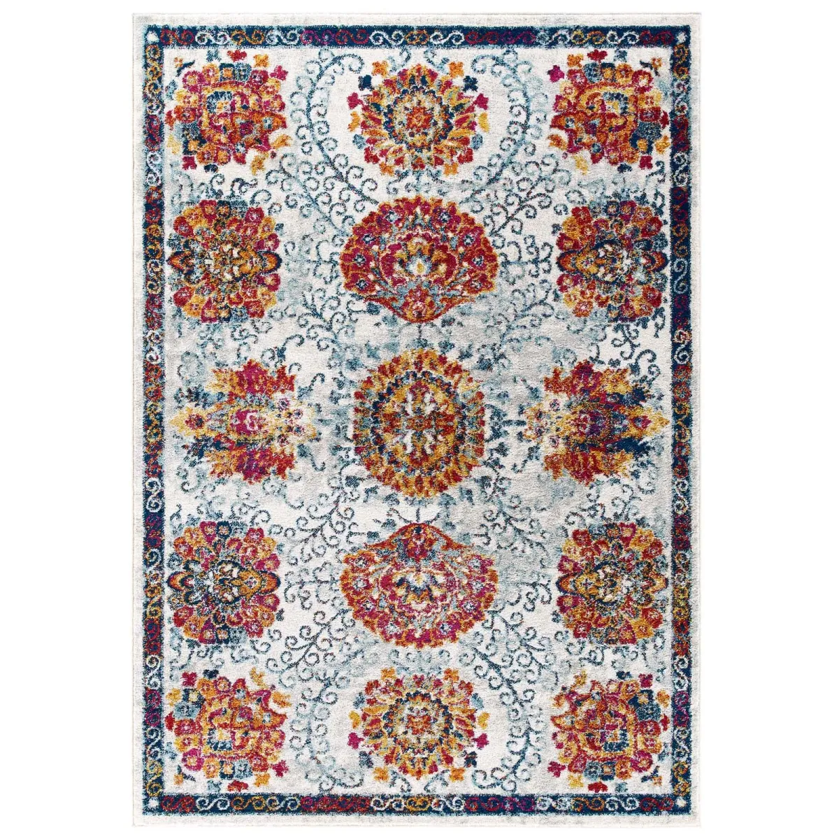 Entourage Kensie Distressed Floral Moroccan Trellis  8x10 Area Rug