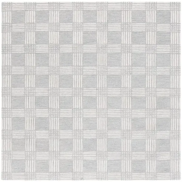 EBONY 358 CHECKERED Grey  6' X 6' Square Square Rug