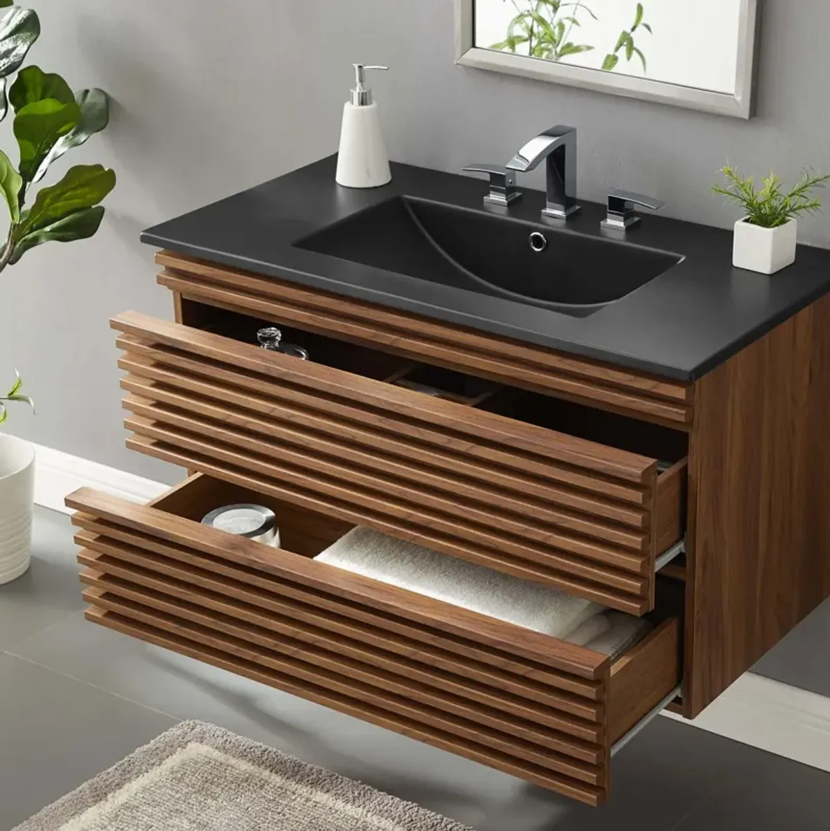 Render 36" Wall-Mount Bathroom Vanity