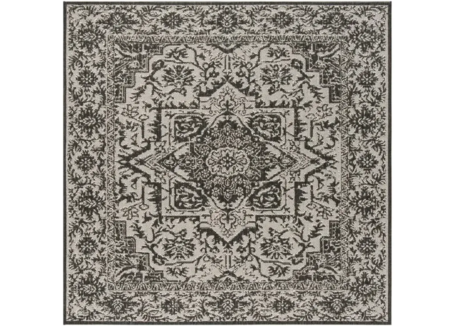 LINDEN 139 Collection LND139A-4SQ Light Grey / Charcoal 4' X 4' Square