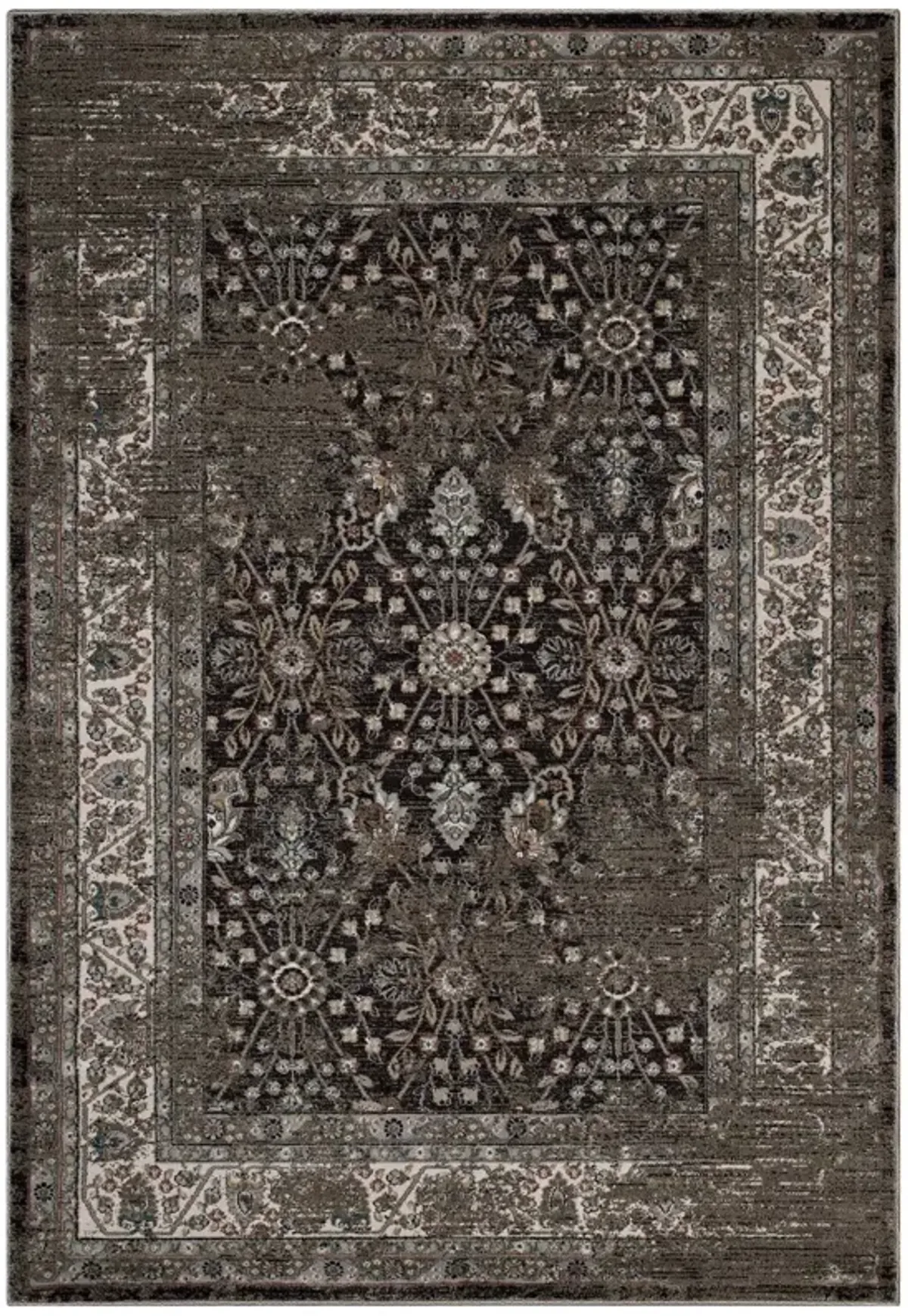 Berit Distressed Vintage Floral Lattice 5x8 Area Rug