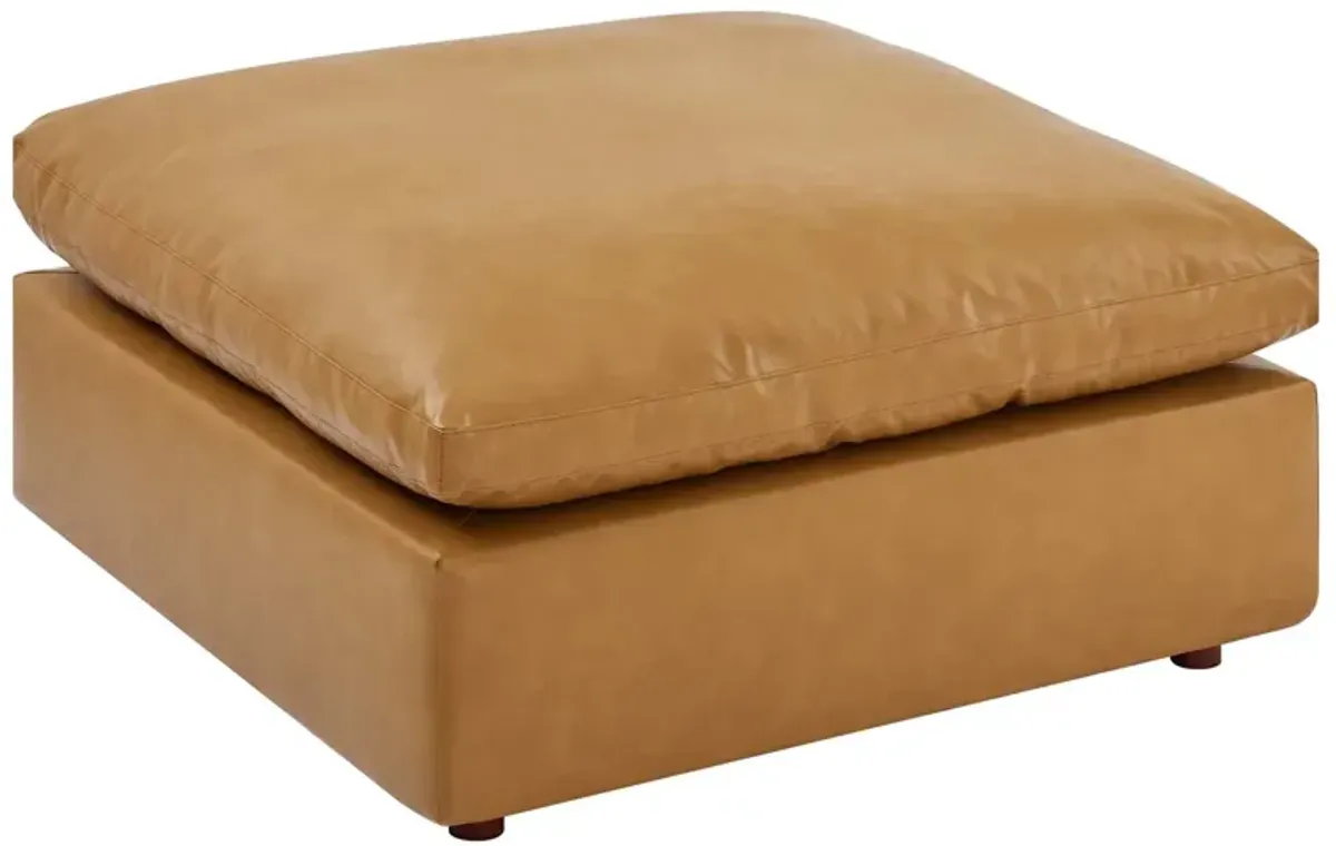 Commix Down Filled Overstuffed Vegan Leather Ottoman