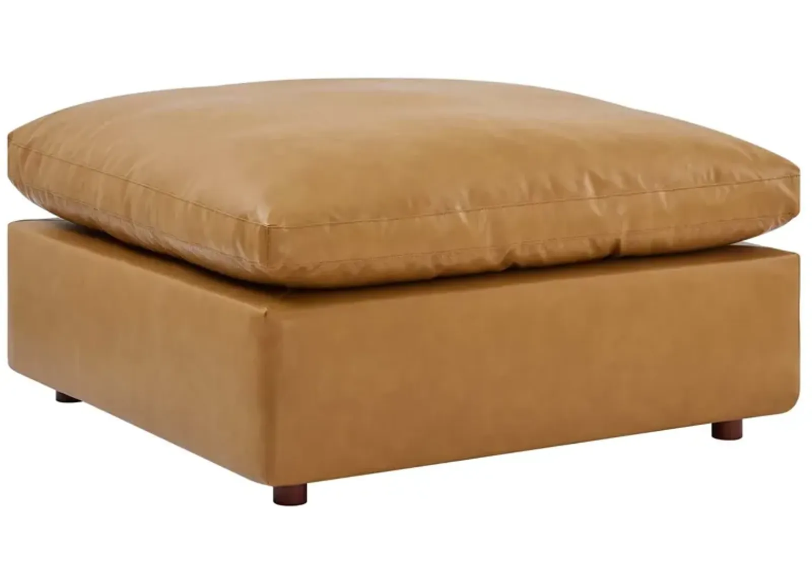 Commix Down Filled Overstuffed Vegan Leather Ottoman