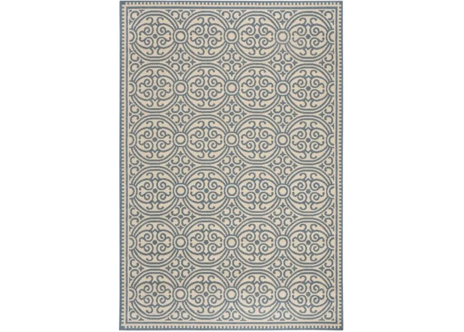 LINDEN 134 Collection LND134M-4 Blue / Creme 4' X 6'