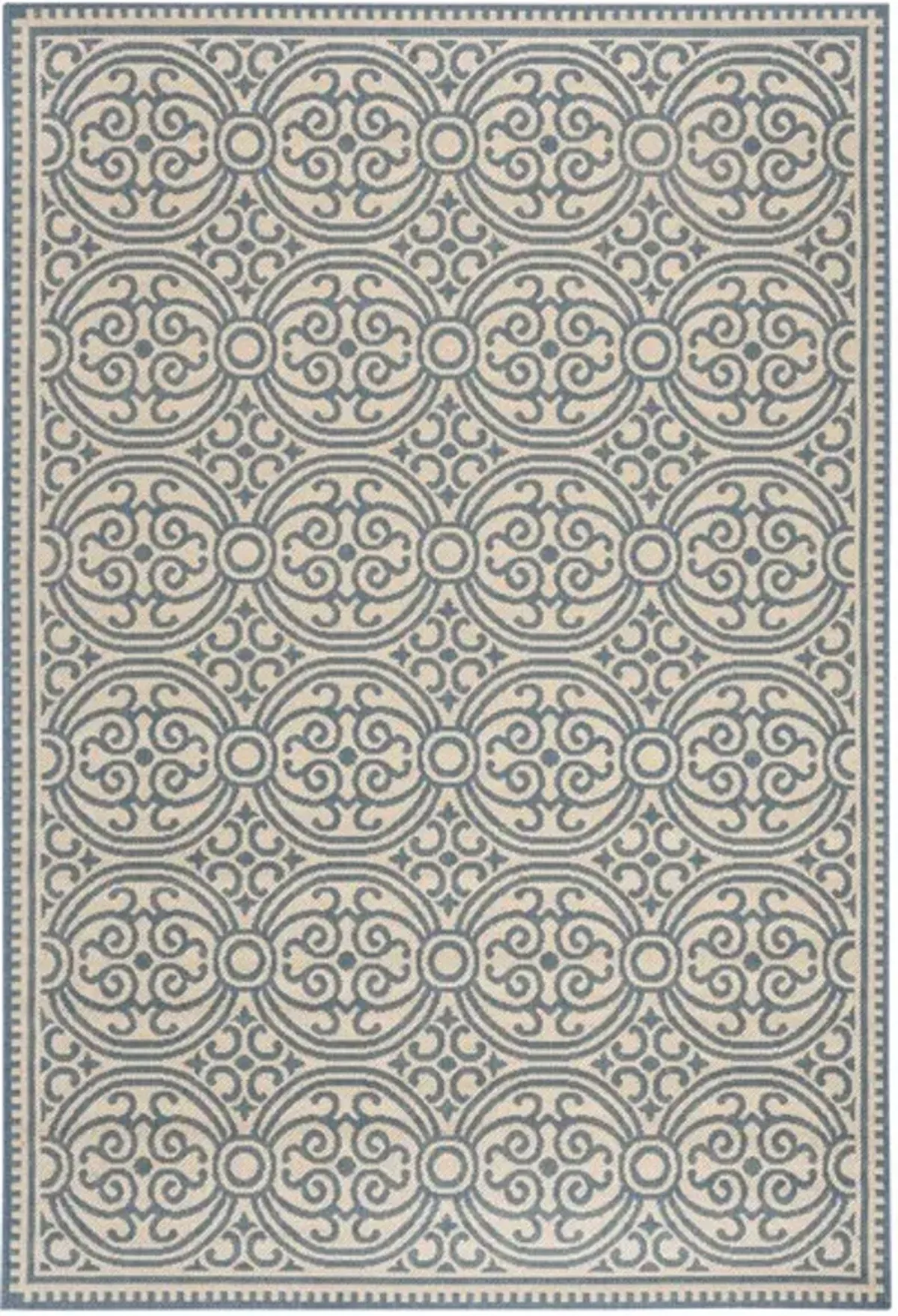 LINDEN 134 Collection LND134M-4 Blue / Creme 4' X 6'