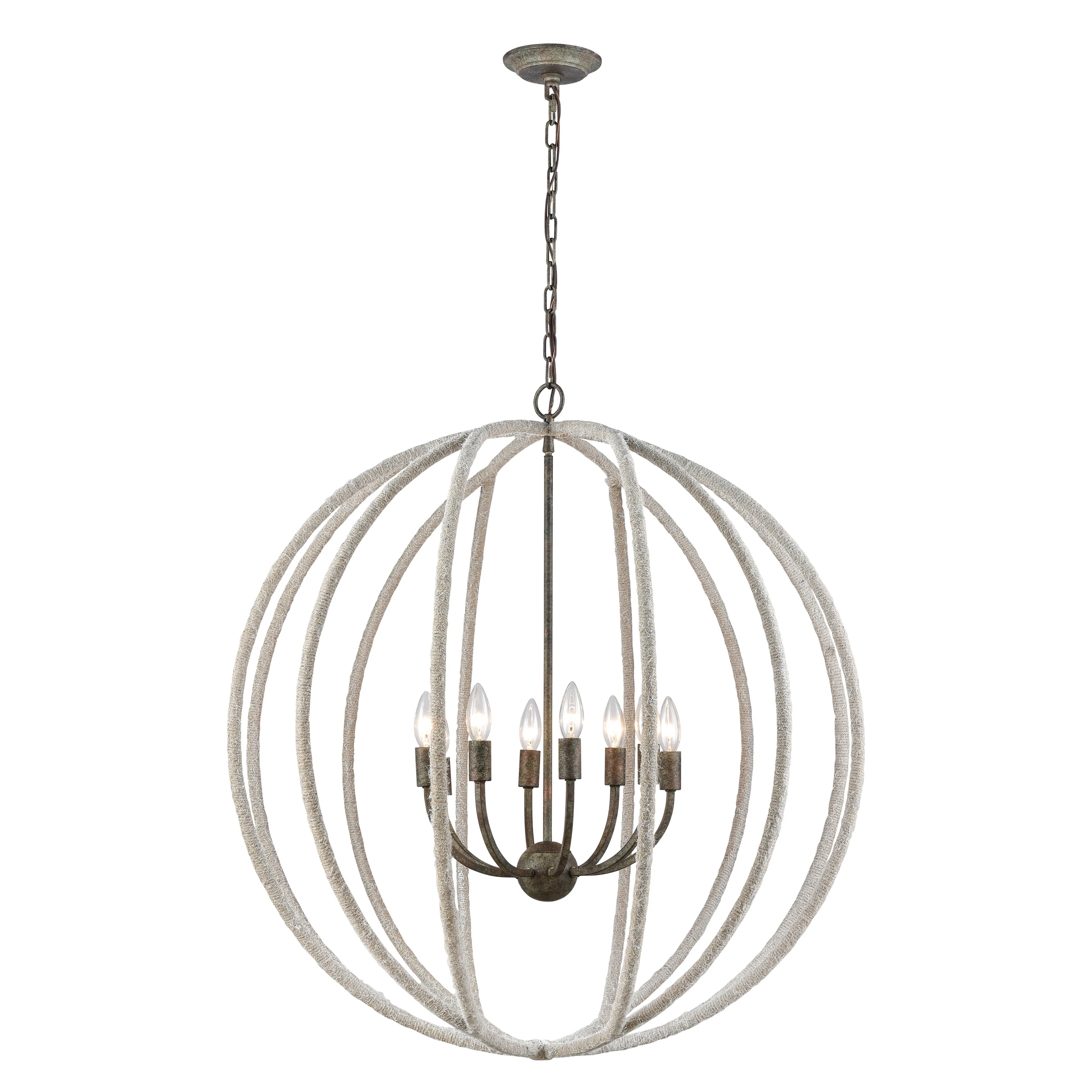 Lasso 32" Wide 8-Light Pendant - Gray