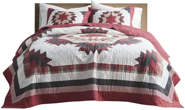 Woolrich Compass Red Cotton Quilt Mini Set