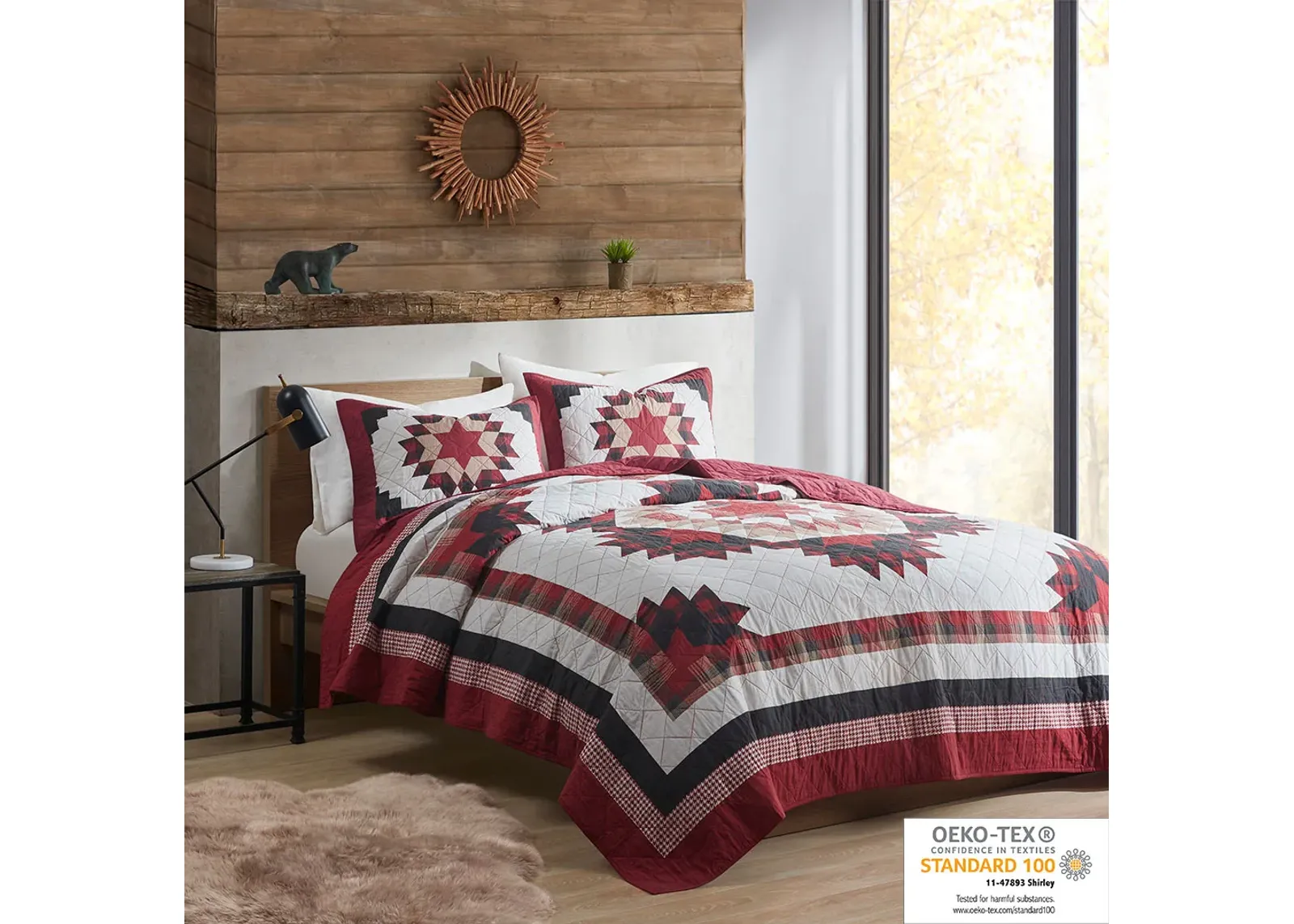 Woolrich Compass Red Cotton Quilt Mini Set