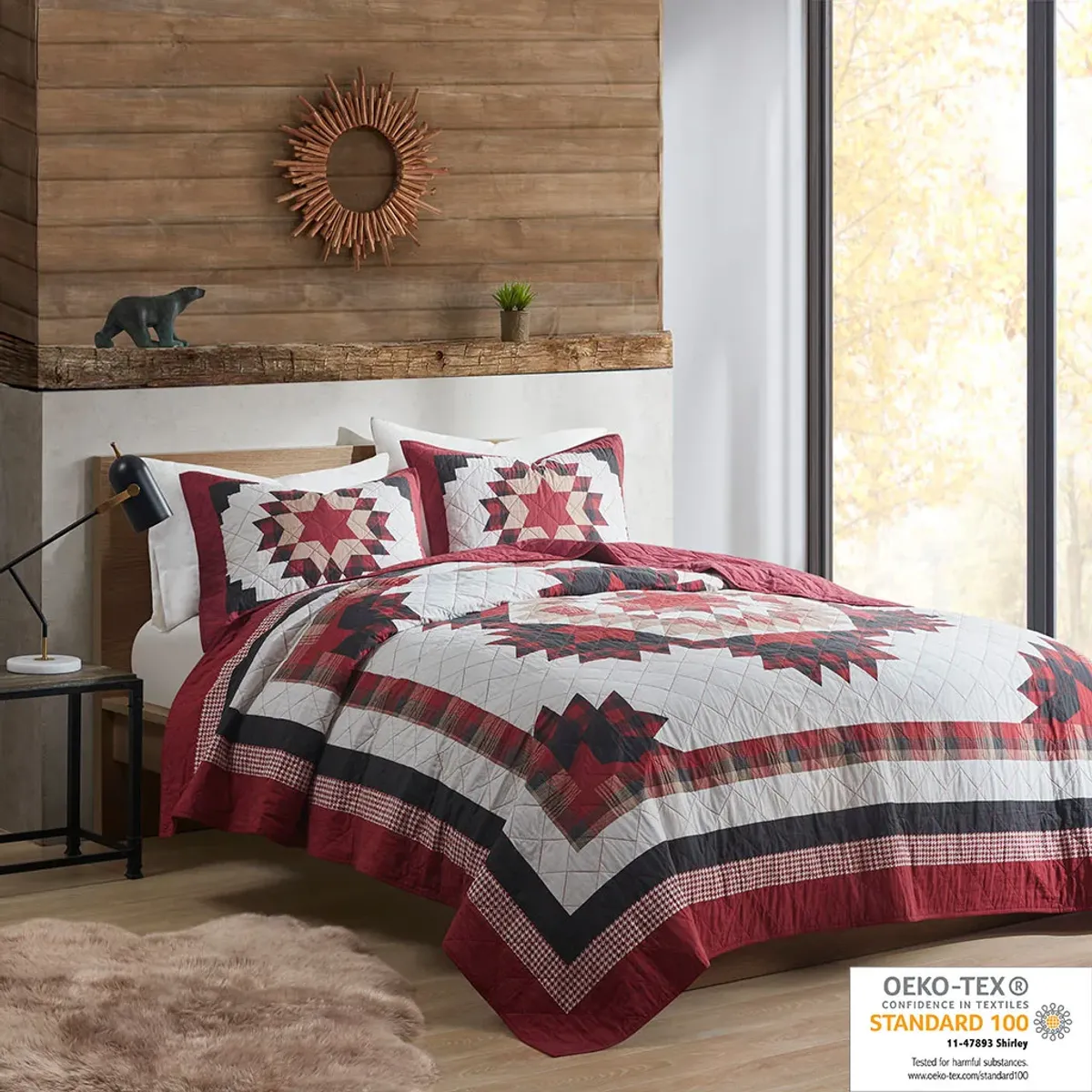 Woolrich Compass Red Cotton Quilt Mini Set