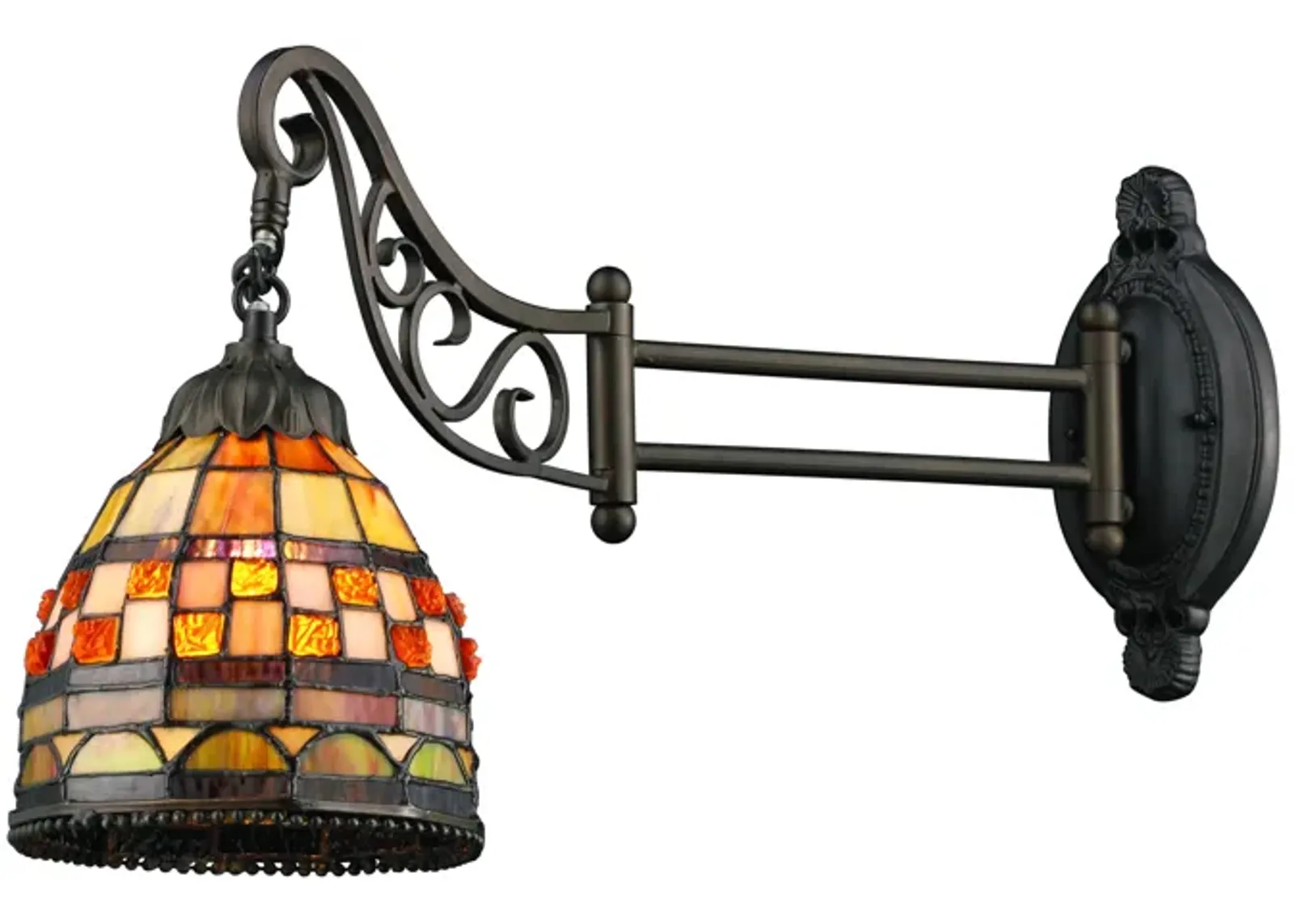 Jewelstone 12" High 1-Light Sconce - Tiffany Bronze