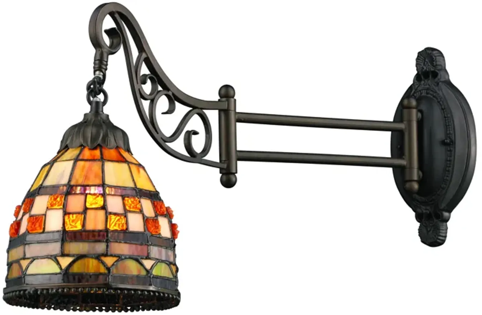 Jewelstone 12" High 1-Light Sconce - Tiffany Bronze