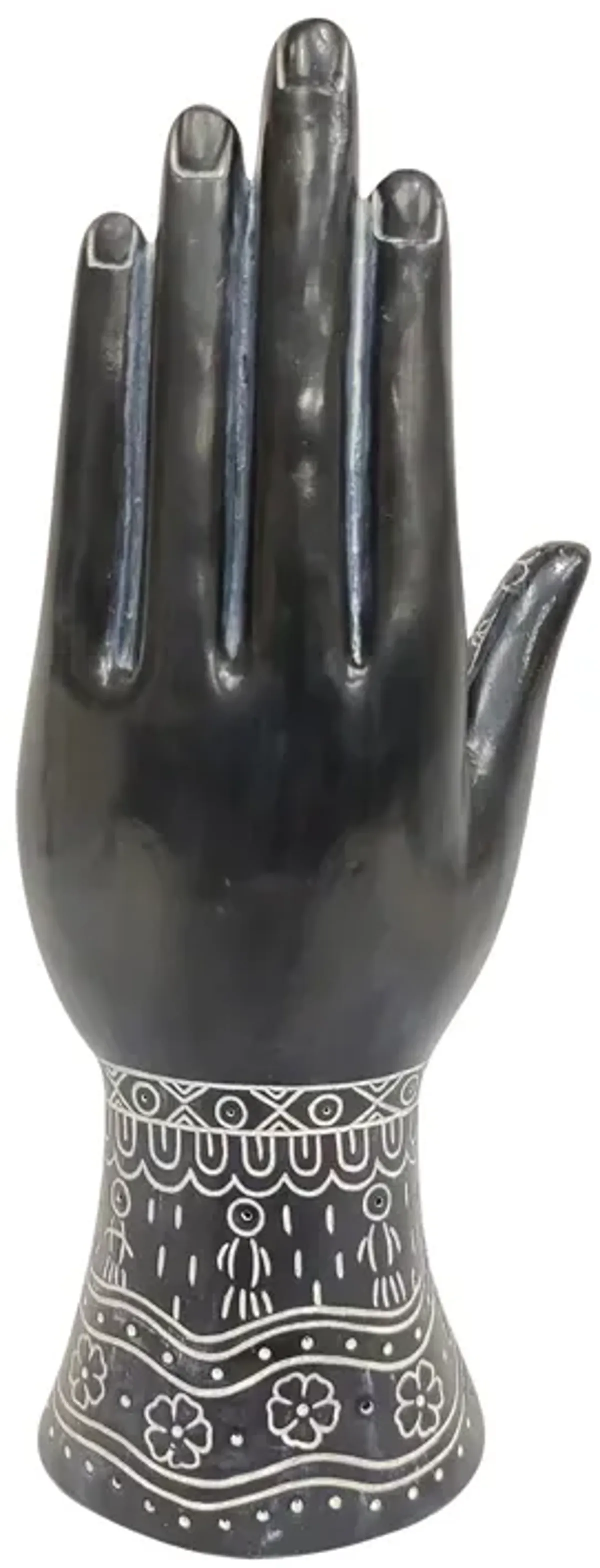 Resin, 10" Tattoo Hand, Black