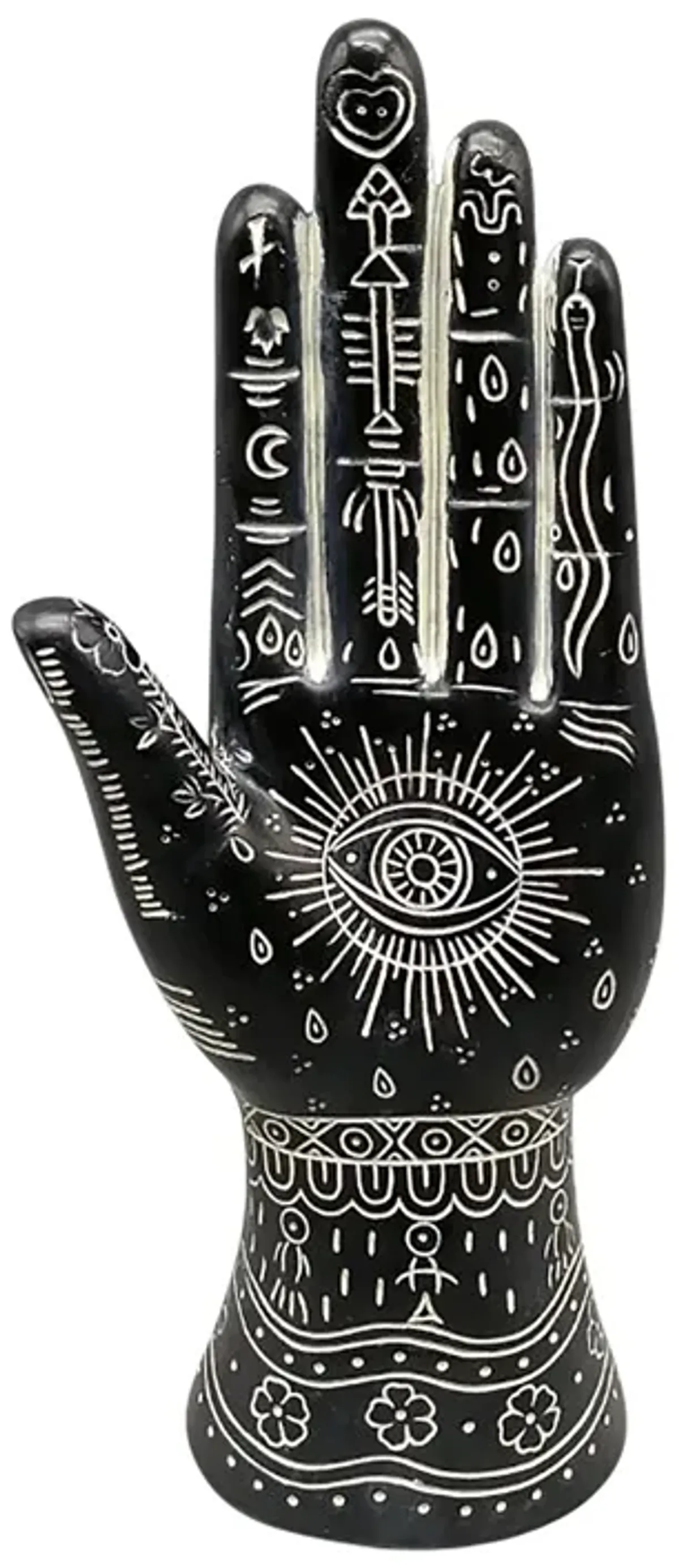 Resin, 10" Tattoo Hand, Black