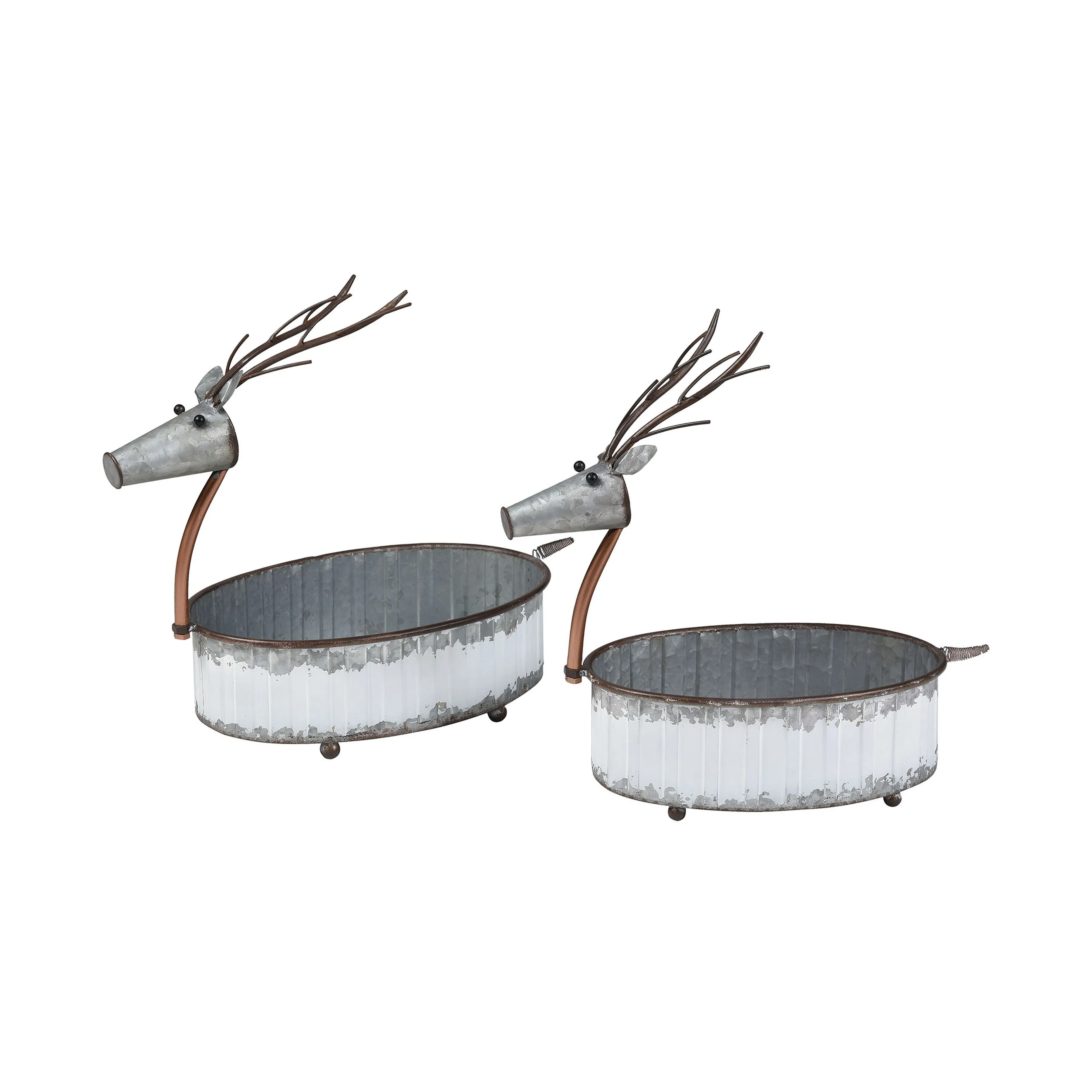 Winterbrigde Reindeer Pots (Set of 2) - Sawyer White