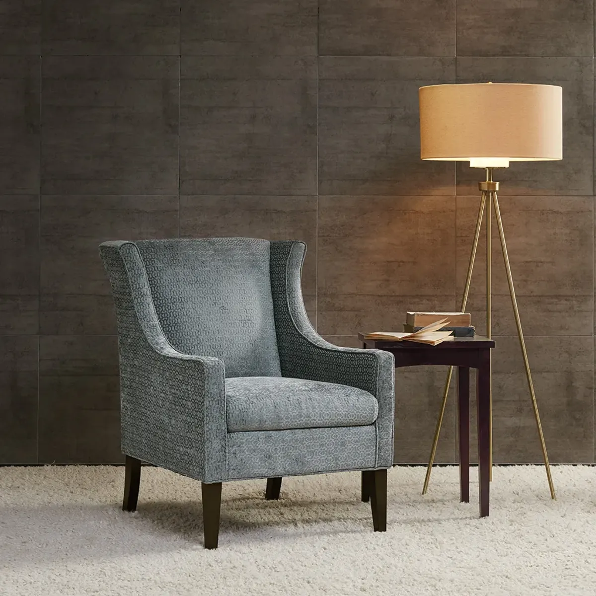 Madison Park Addy Grey Wing Chair