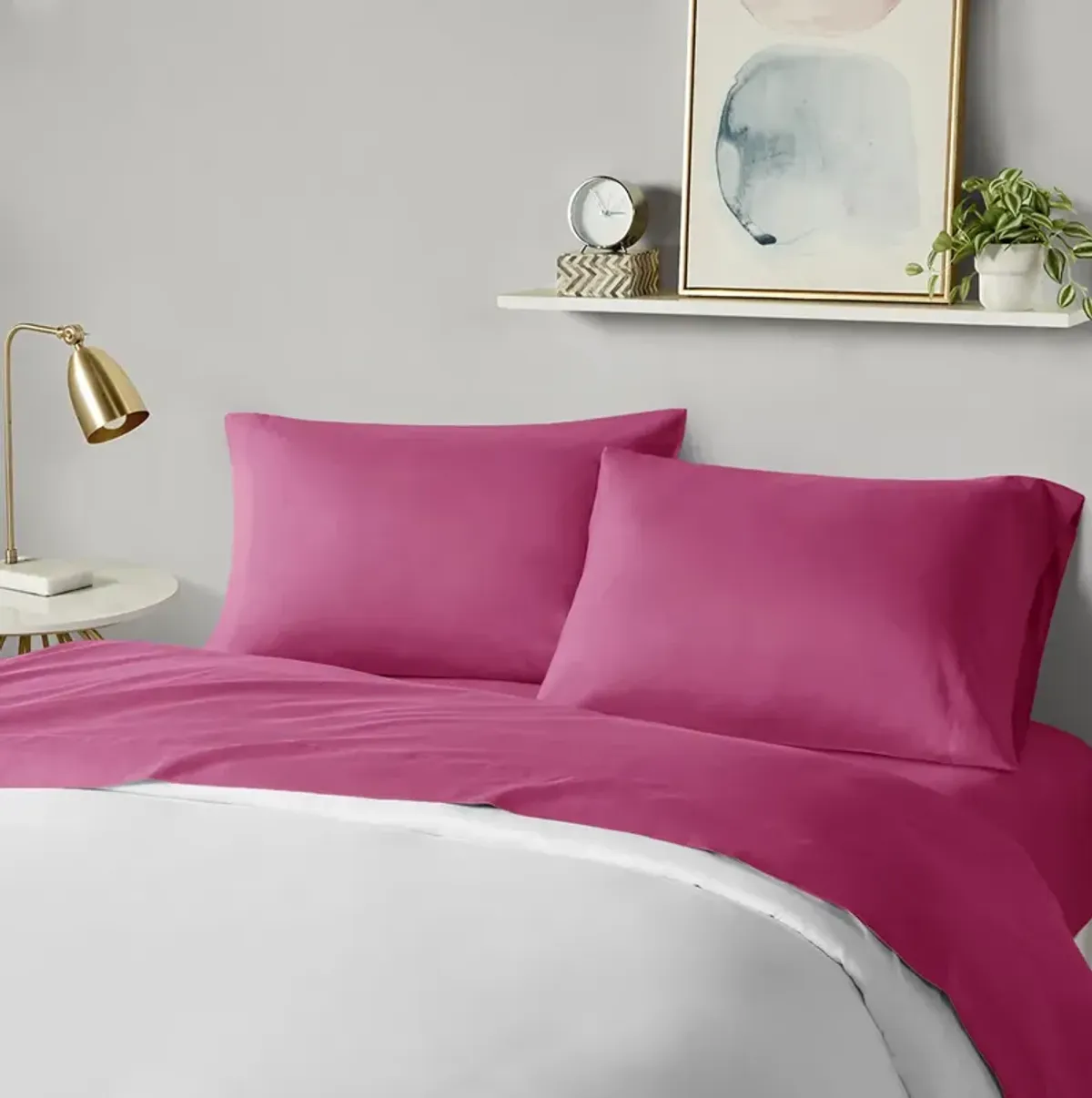 Intelligent Design Microfiber Pink All Season Soft Touch Sheet Set