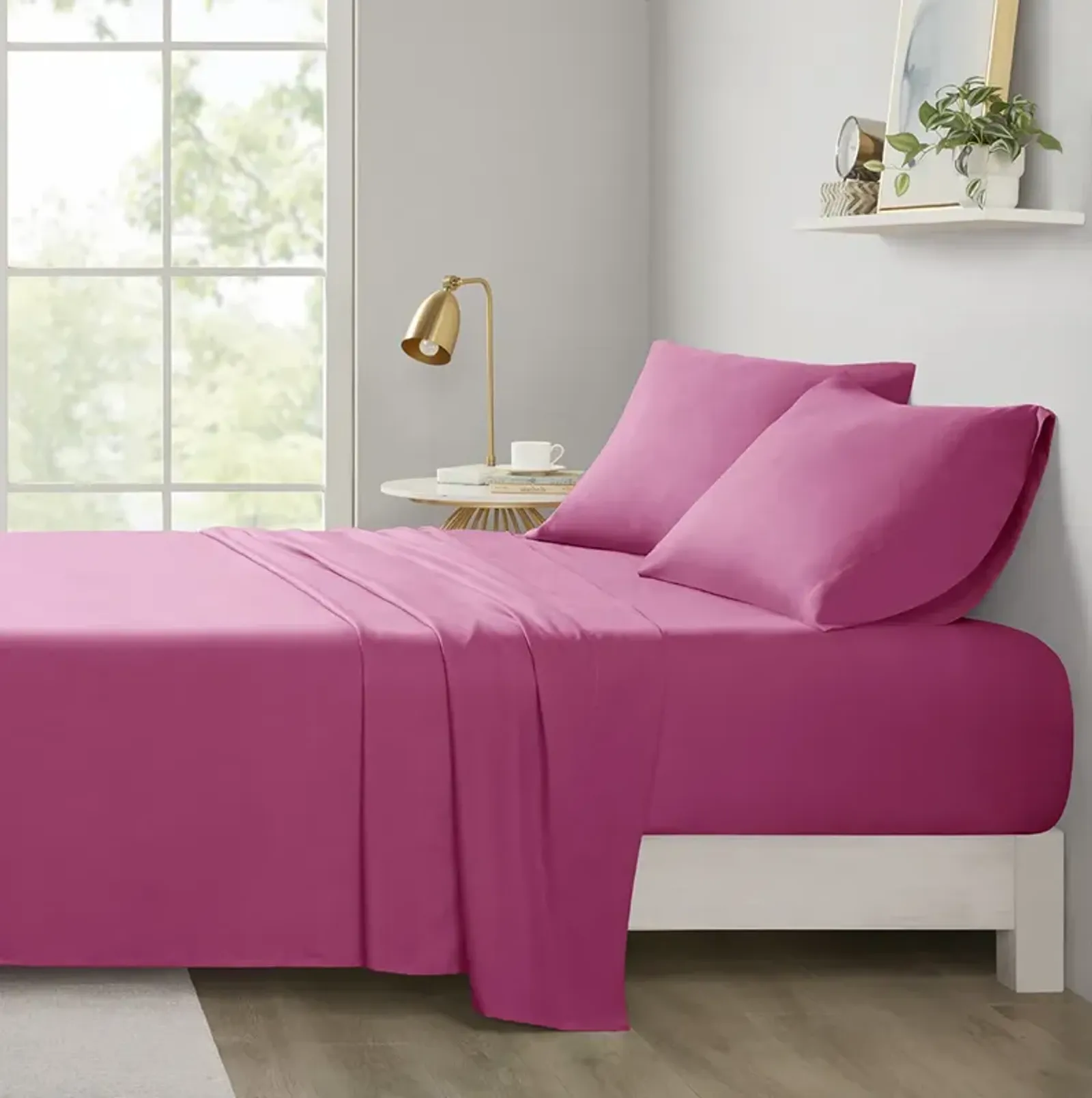 Intelligent Design Microfiber Pink All Season Soft Touch Sheet Set