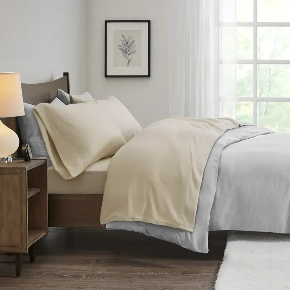 True North by Sleep Philosophy Micro Fleece Khaki Sheet Set