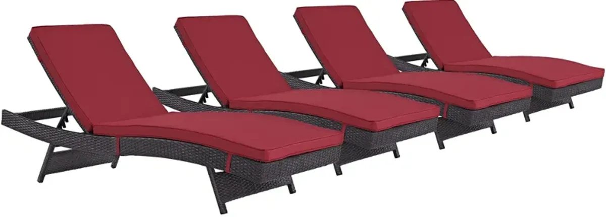 Convene Chaise Outdoor Patio Set of 4