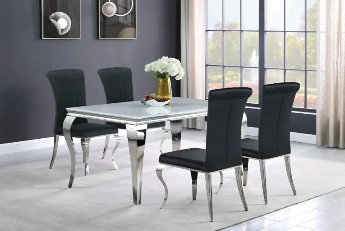 Carone 5-piece 61" Rectangular Dining Set Black and Chrome