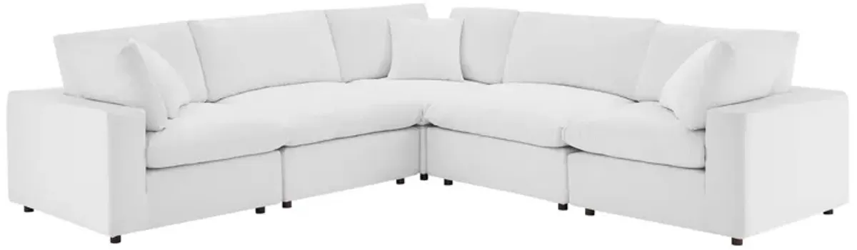 Commix Down Filled Overstuffed Performance Velvet 5-Piece Sectional Sofa