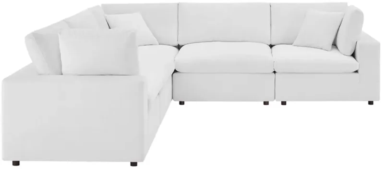 Commix Down Filled Overstuffed Performance Velvet 5-Piece Sectional Sofa